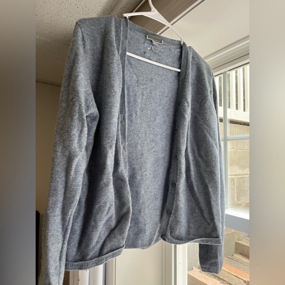 Talora Blue-Grey Button-Up Sweater